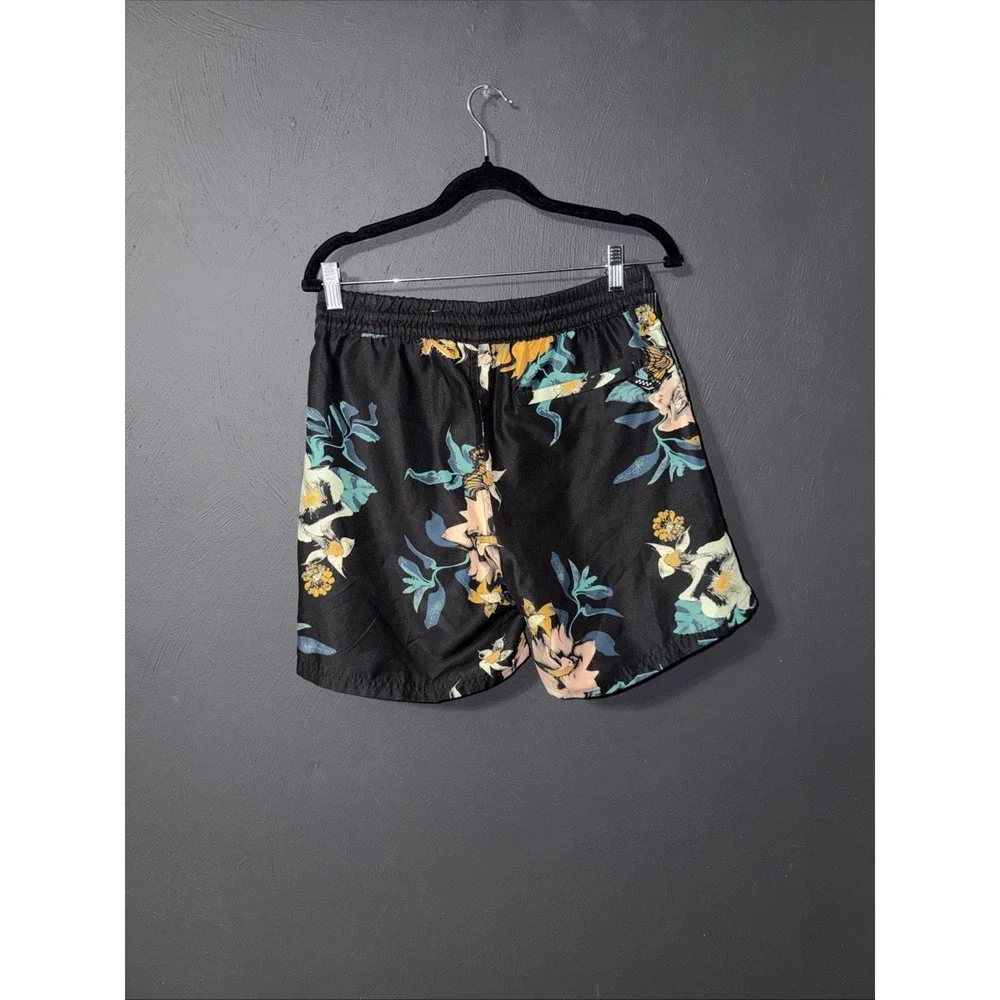 Vans Relaxed Fit Board Shorts Floral Navy Yellow Men's Size Small